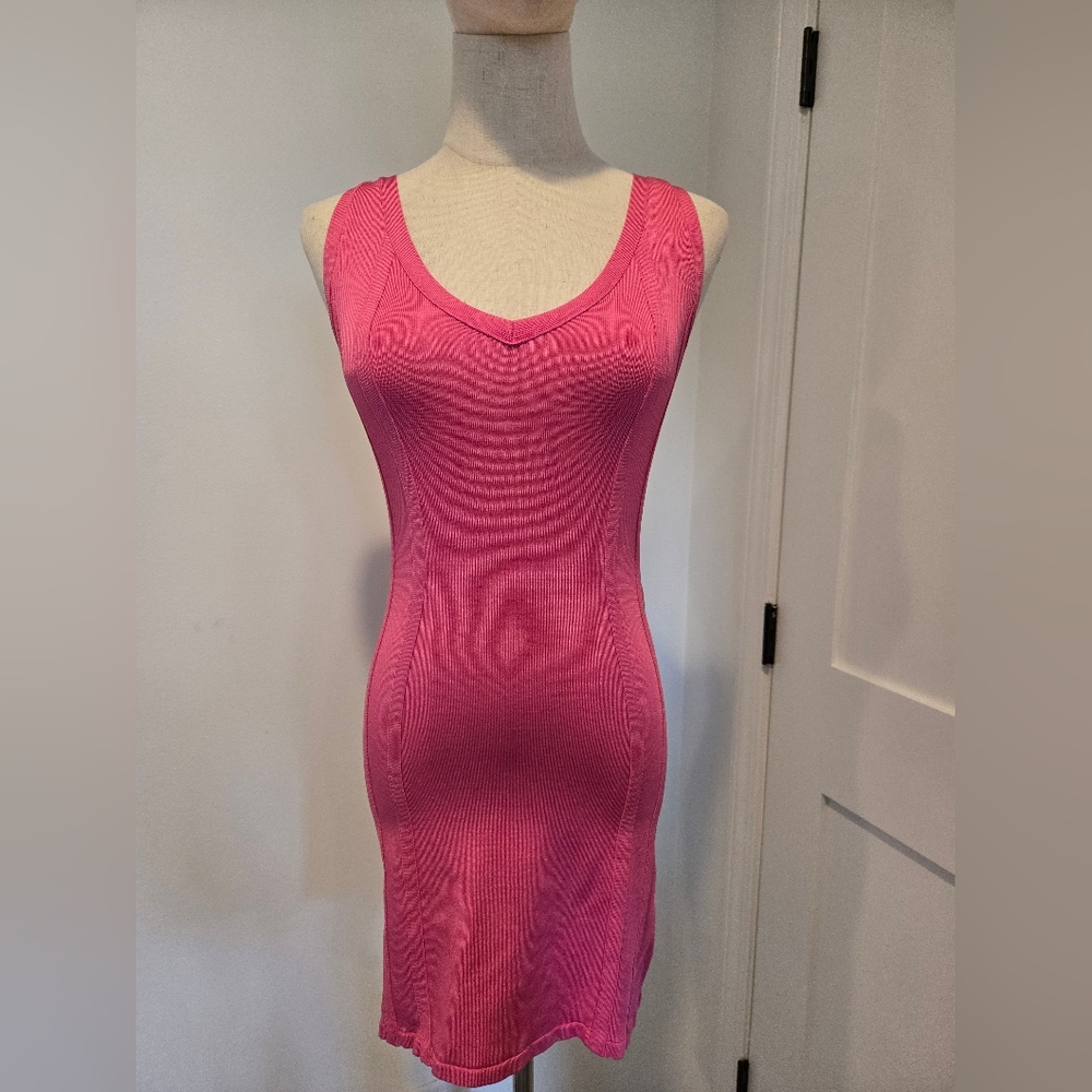 Bebe Pink Sleeveless Bodycon Dress